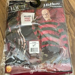Halloween costume Freddy Krueger, new, adult costume size X Large, shirt/mask